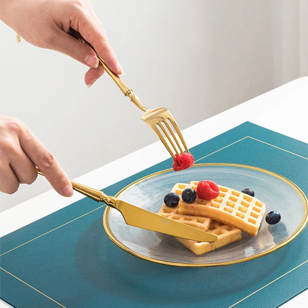 24-piece Luxury Cutlery Set | Fine-Dine Stainless Steel | Gold | Silver - Image 8