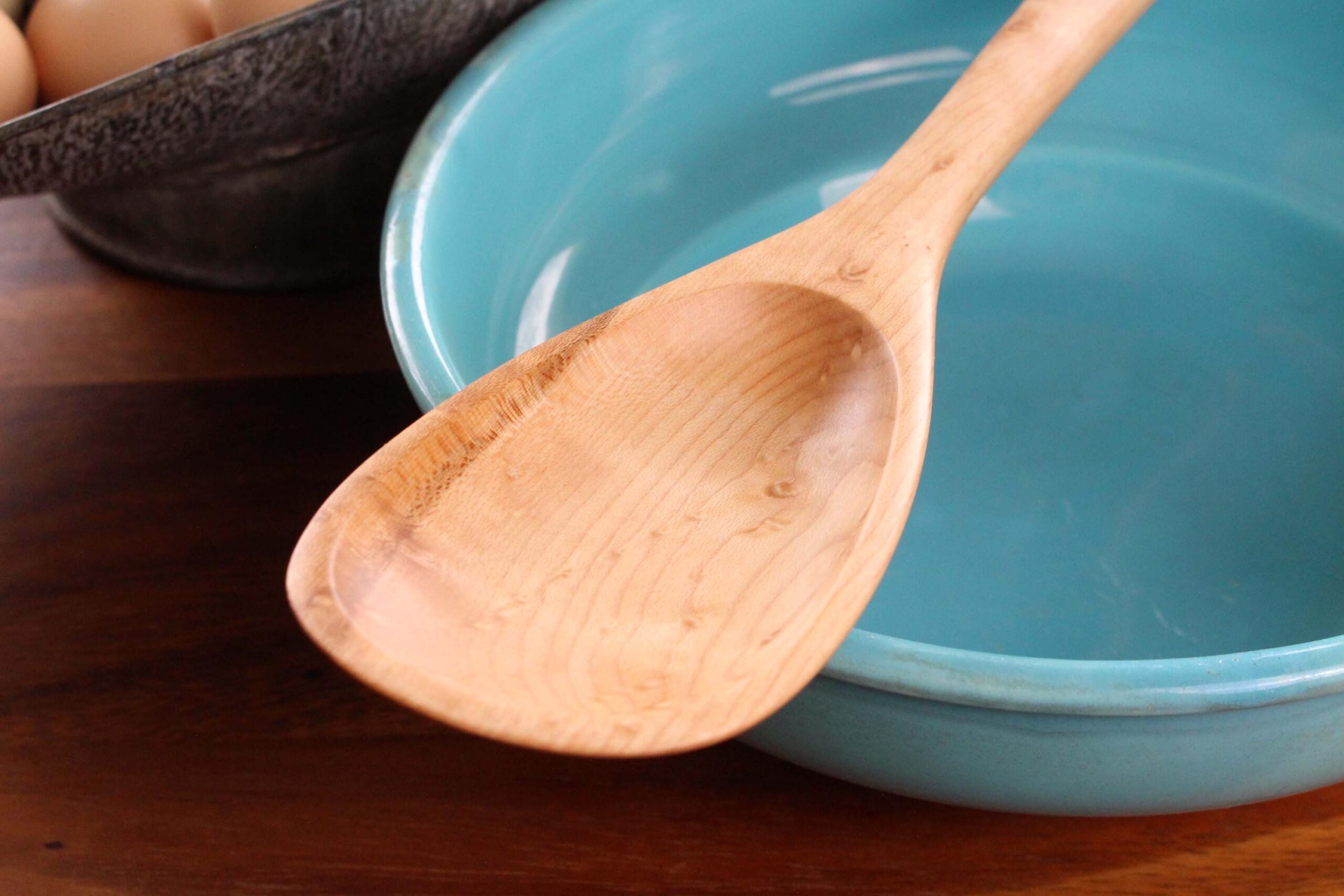 14 and 12 inch handmade wooden treenware spoon for all kinds of jobs in the kitchen - Image 2